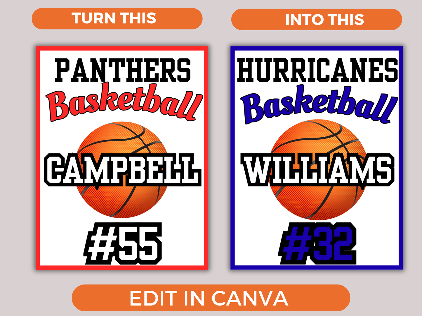Editable Basketball Locker Sign Template