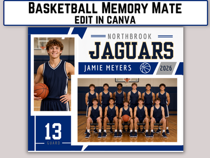 Editable Basketball Memory Mate Template