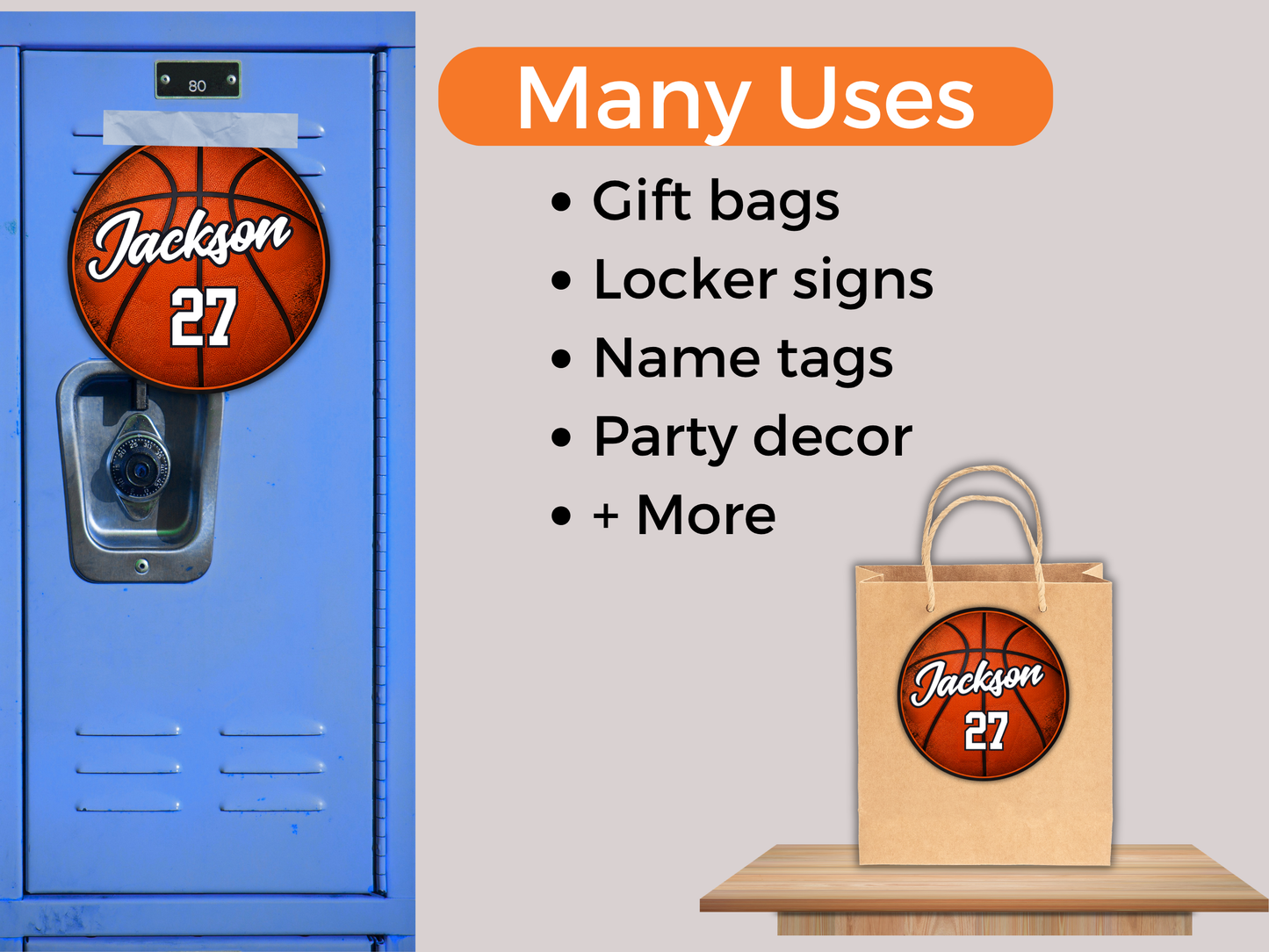 Editable Basketball Name Tags Template