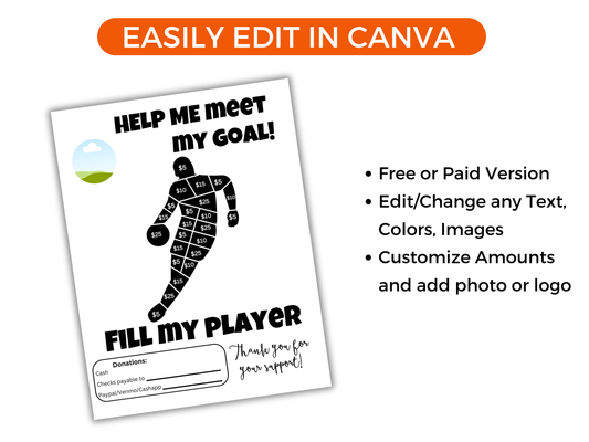 Fill My Basketball Player Fundraiser Template