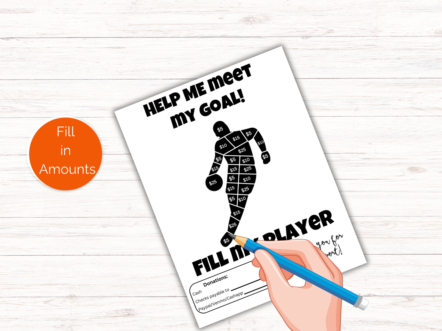 Fill My Basketball Player Fundraiser Template