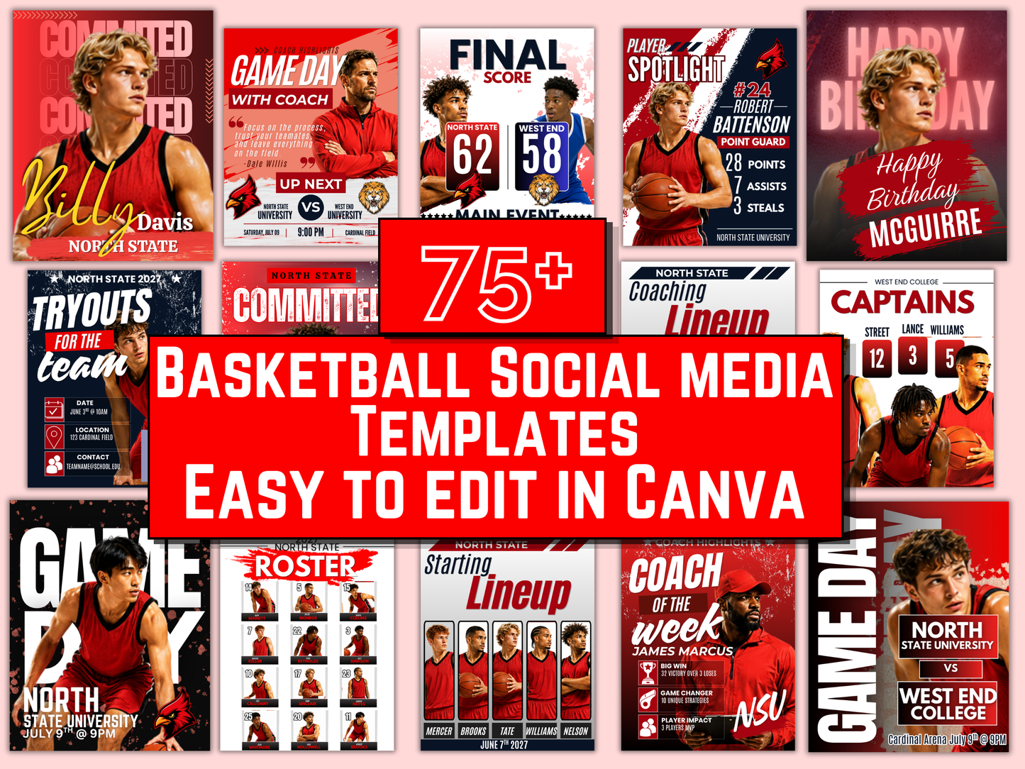 Basketball Social Media Templates Bundle