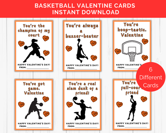 Basketball Valentine Cards