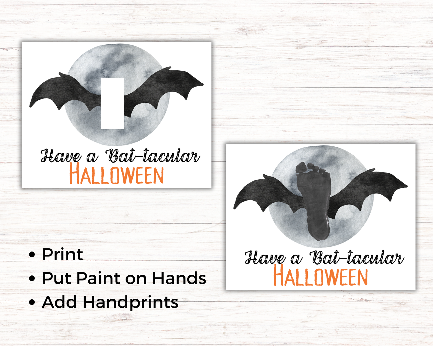 Bat Halloween Footprint Art
