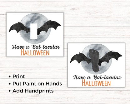 Bat Halloween Footprint Art