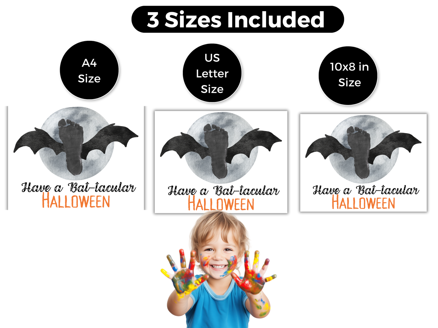 Bat Halloween Footprint Art