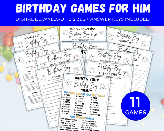 Birthday Games For Him Bundle