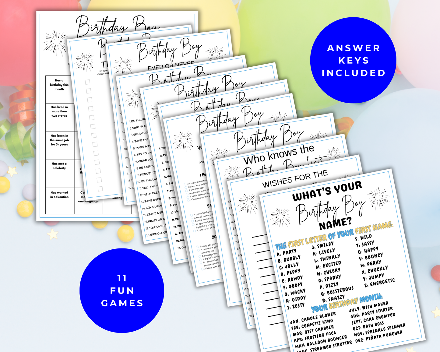 Birthday Games For Him Bundle