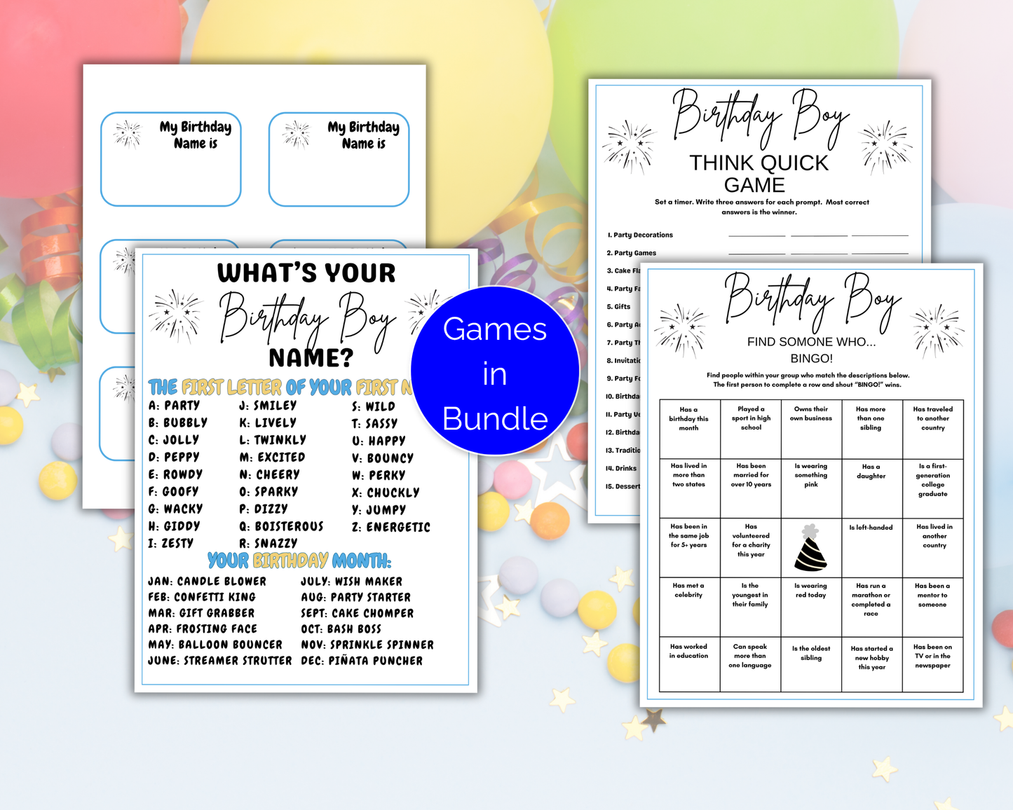 Birthday Games For Him Bundle