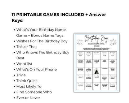 Birthday Games For Him Bundle