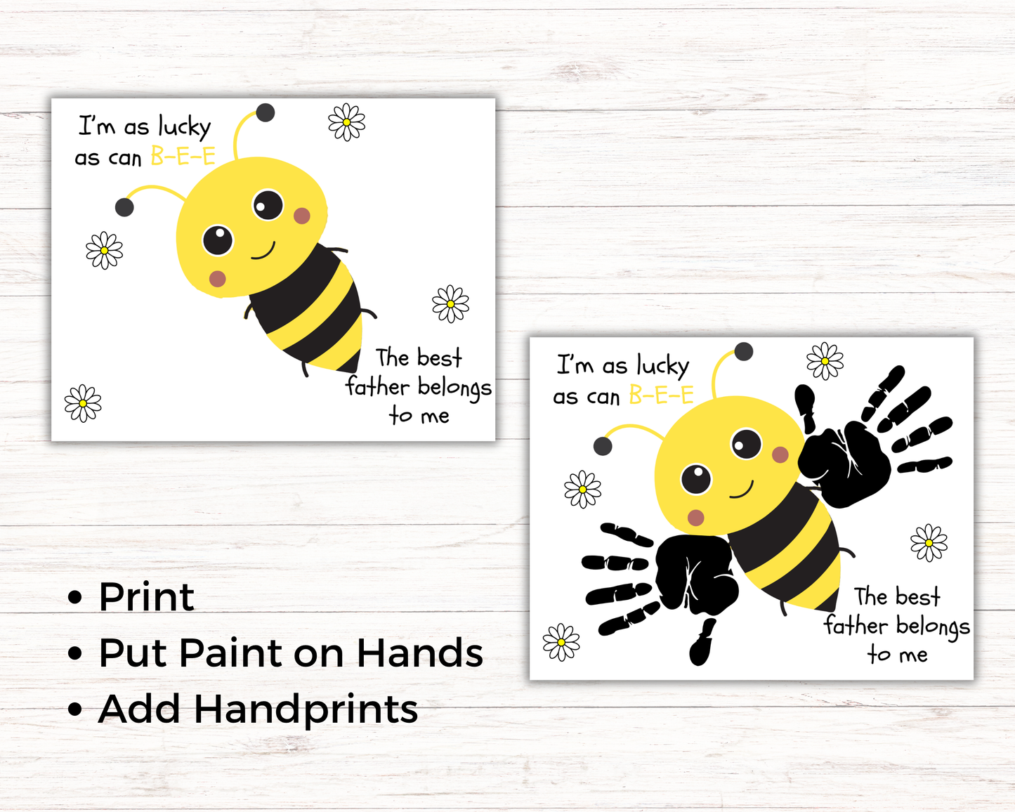 Bee Fathers Day Handprint Art