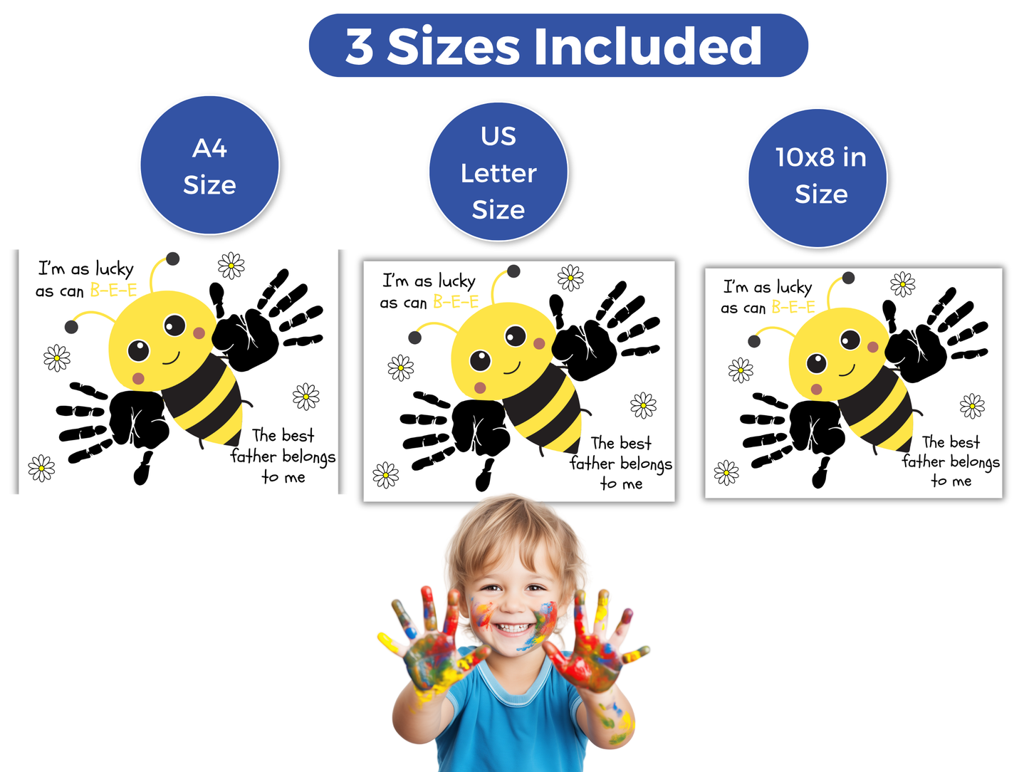 Bee Fathers Day Handprint Art