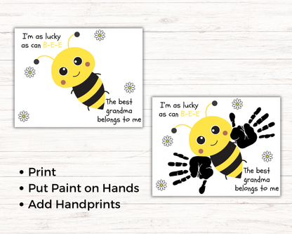 Bee Grandma Handprint Art