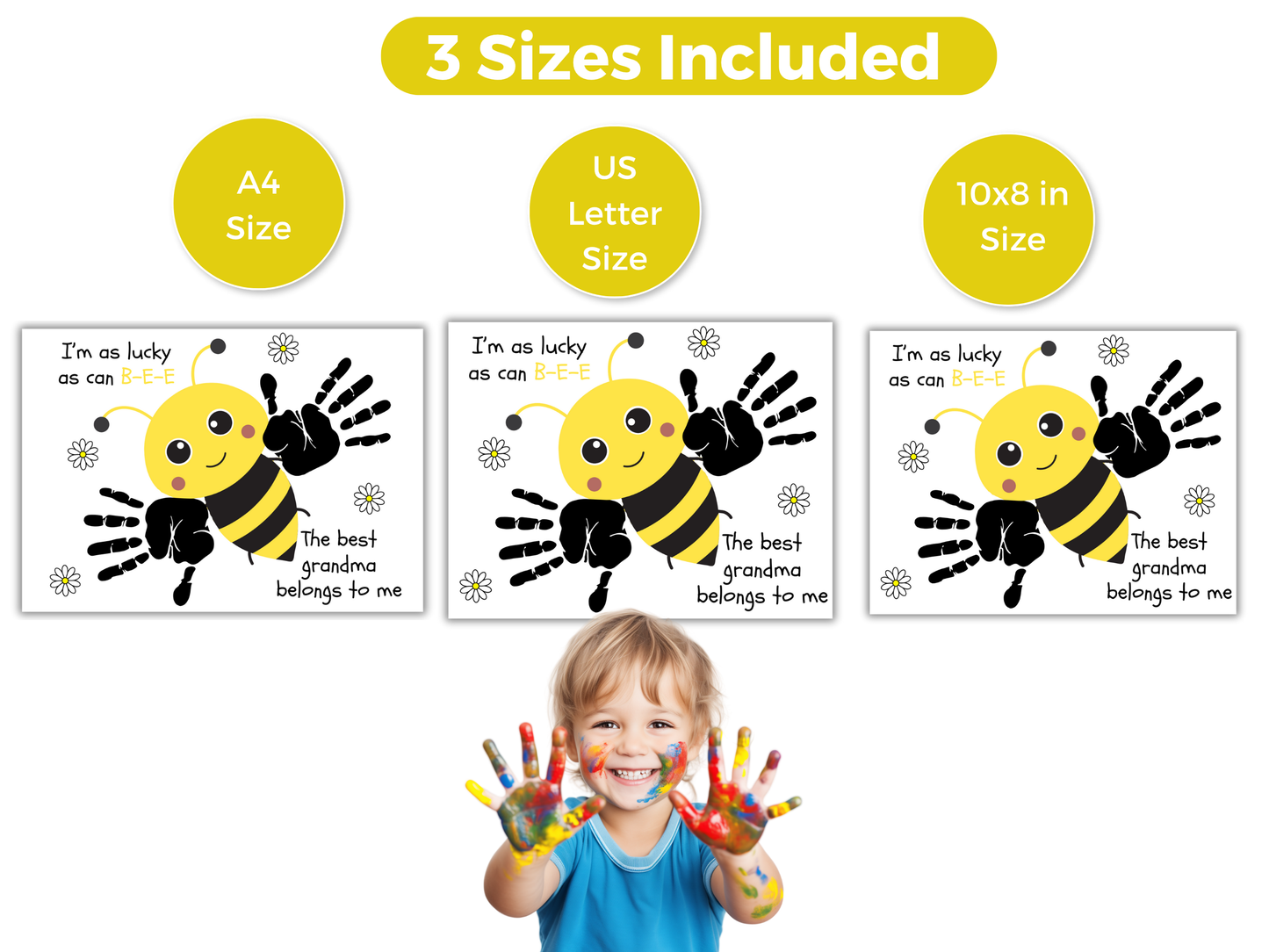 Bee Grandma Handprint Art
