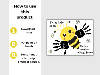 Bee Grandma Handprint Art