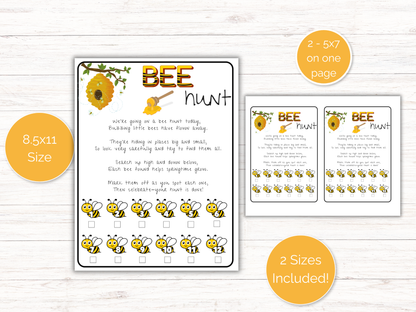Bee Scavenger Hunt for kids