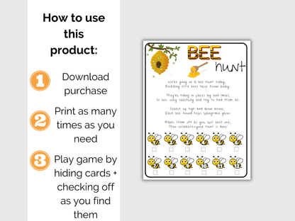 Bee Scavenger Hunt for kids