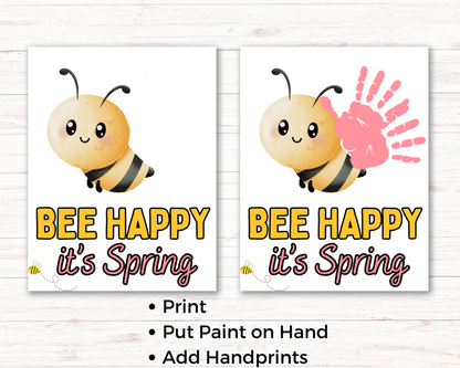 Bee Spring Handprint Art