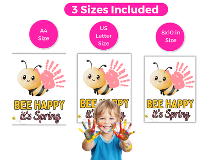 Bee Spring Handprint Art