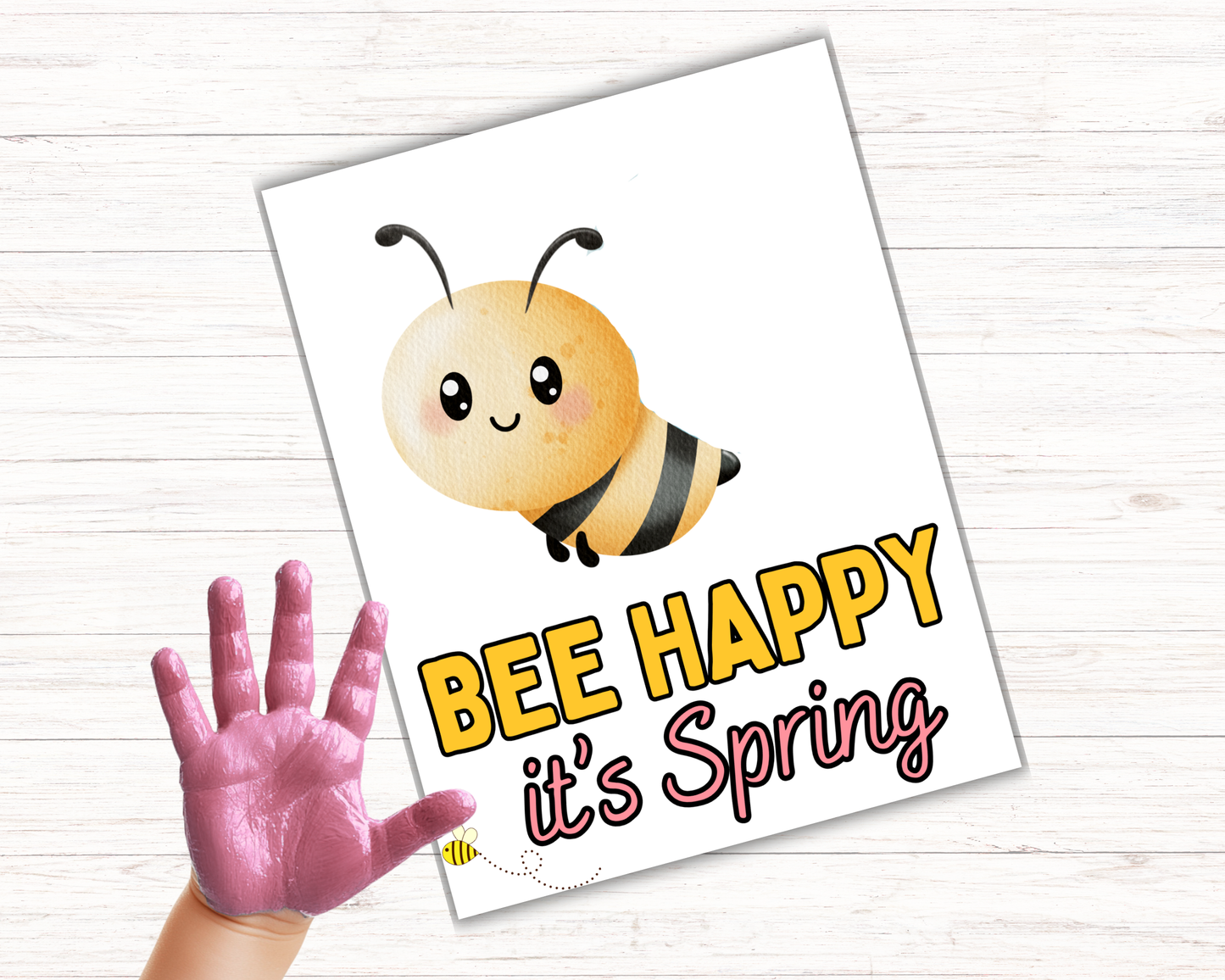 Bee Spring Handprint Art