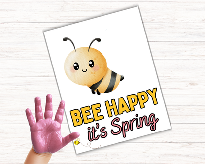 Bee Spring Handprint Art