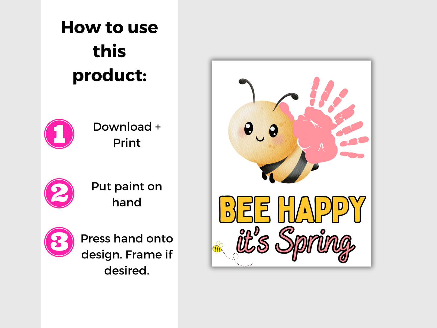 Bee Spring Handprint Art