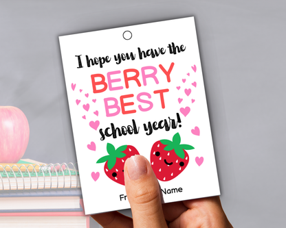Editable Berry Best School Year Back To School Tag