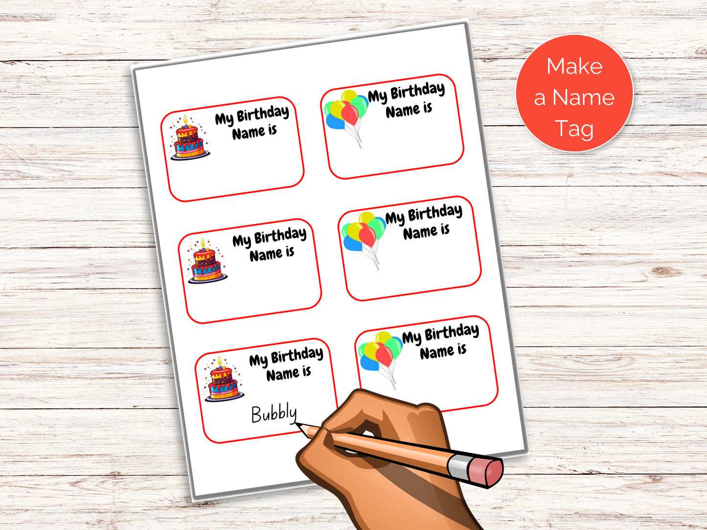 What's Your Birthday Name Game + Name Tags