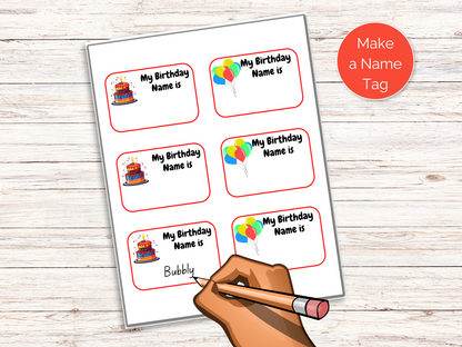 What's Your Birthday Name Game + Name Tags
