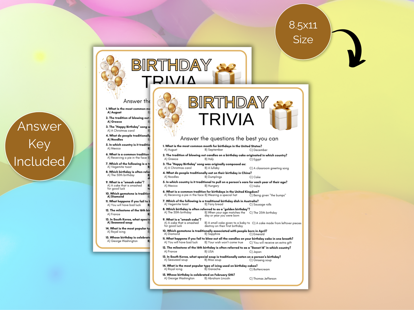 Birthday Trivia Game