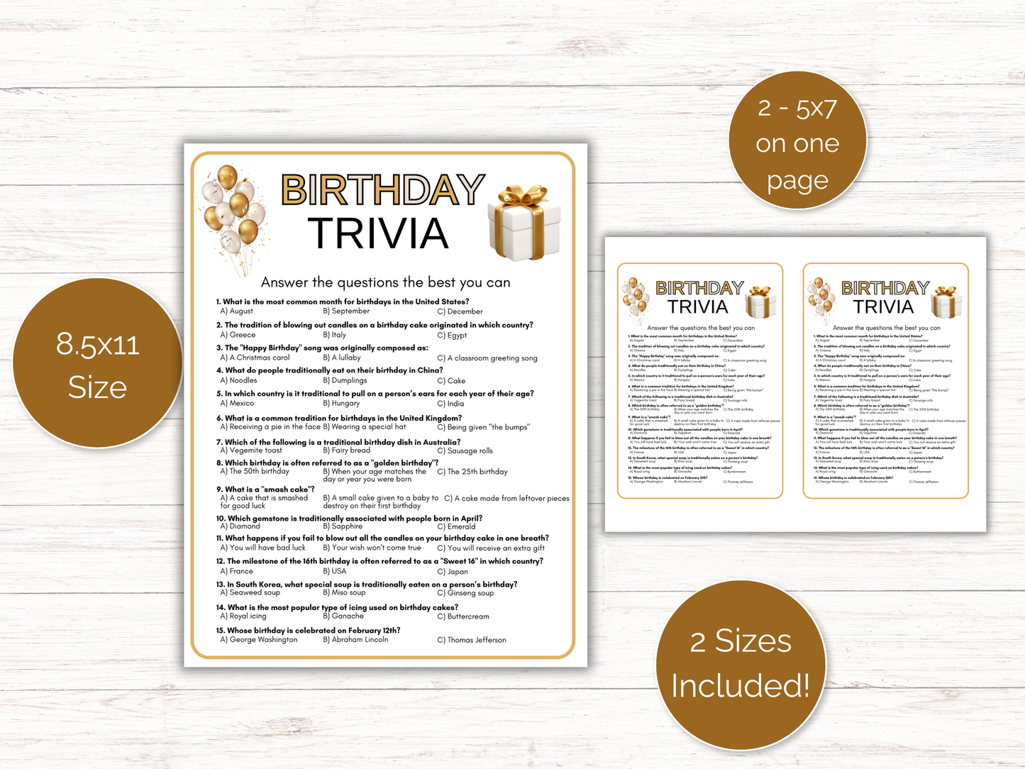 Birthday Trivia Game