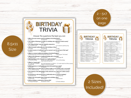 Birthday Trivia Game