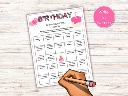 Birthday Find Someone Who