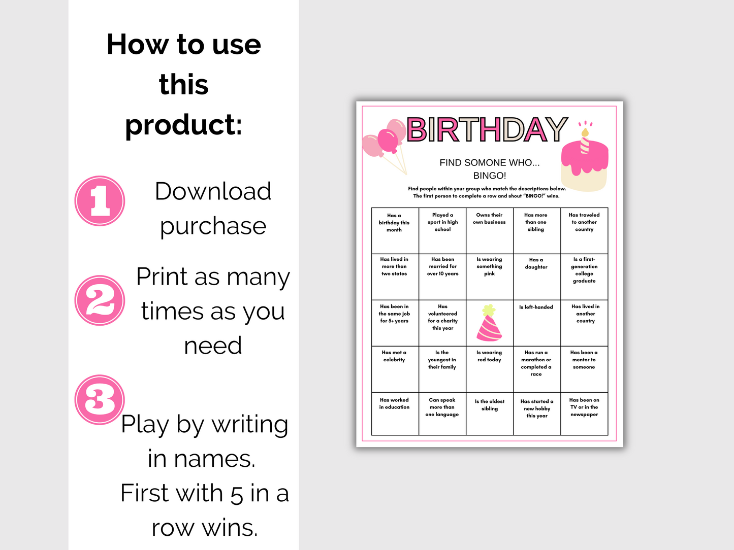 Birthday Find Someone Who