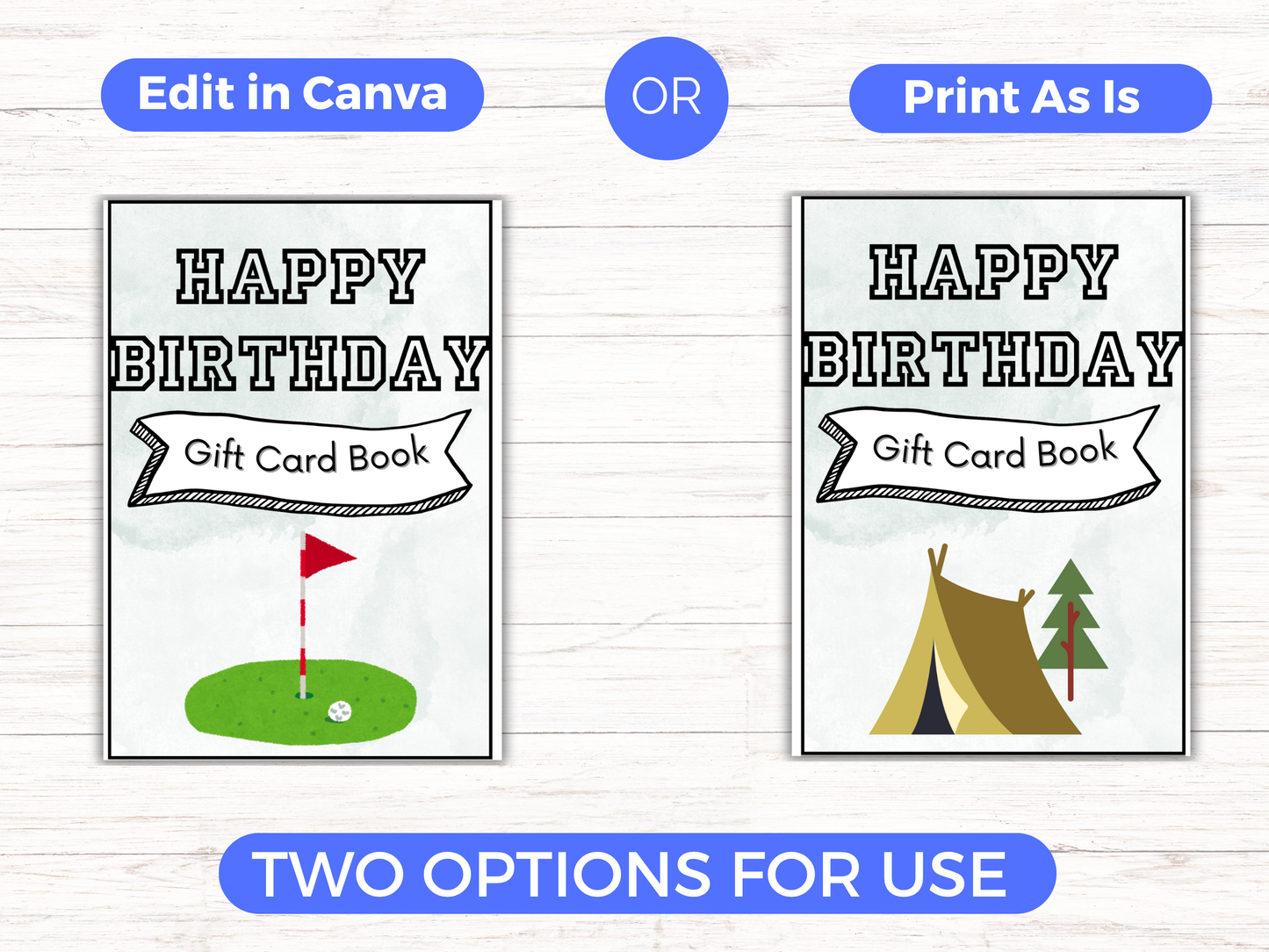 Birthday Gift Card Book for Him Editable or Printable