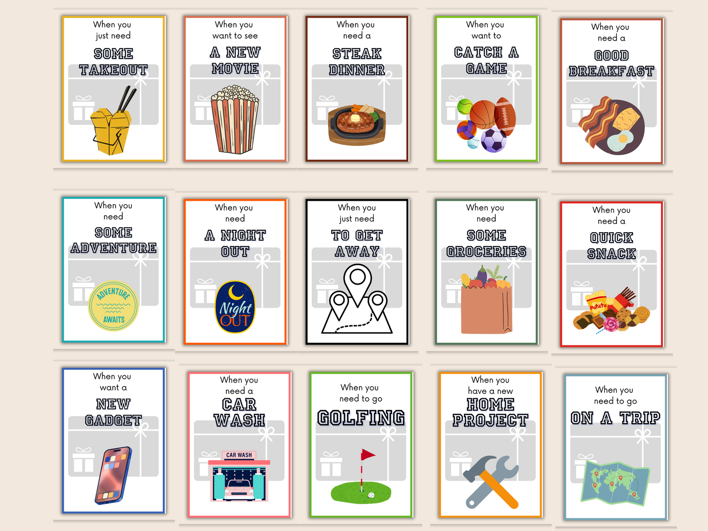 Birthday Gift Card Book for Him Editable or Printable