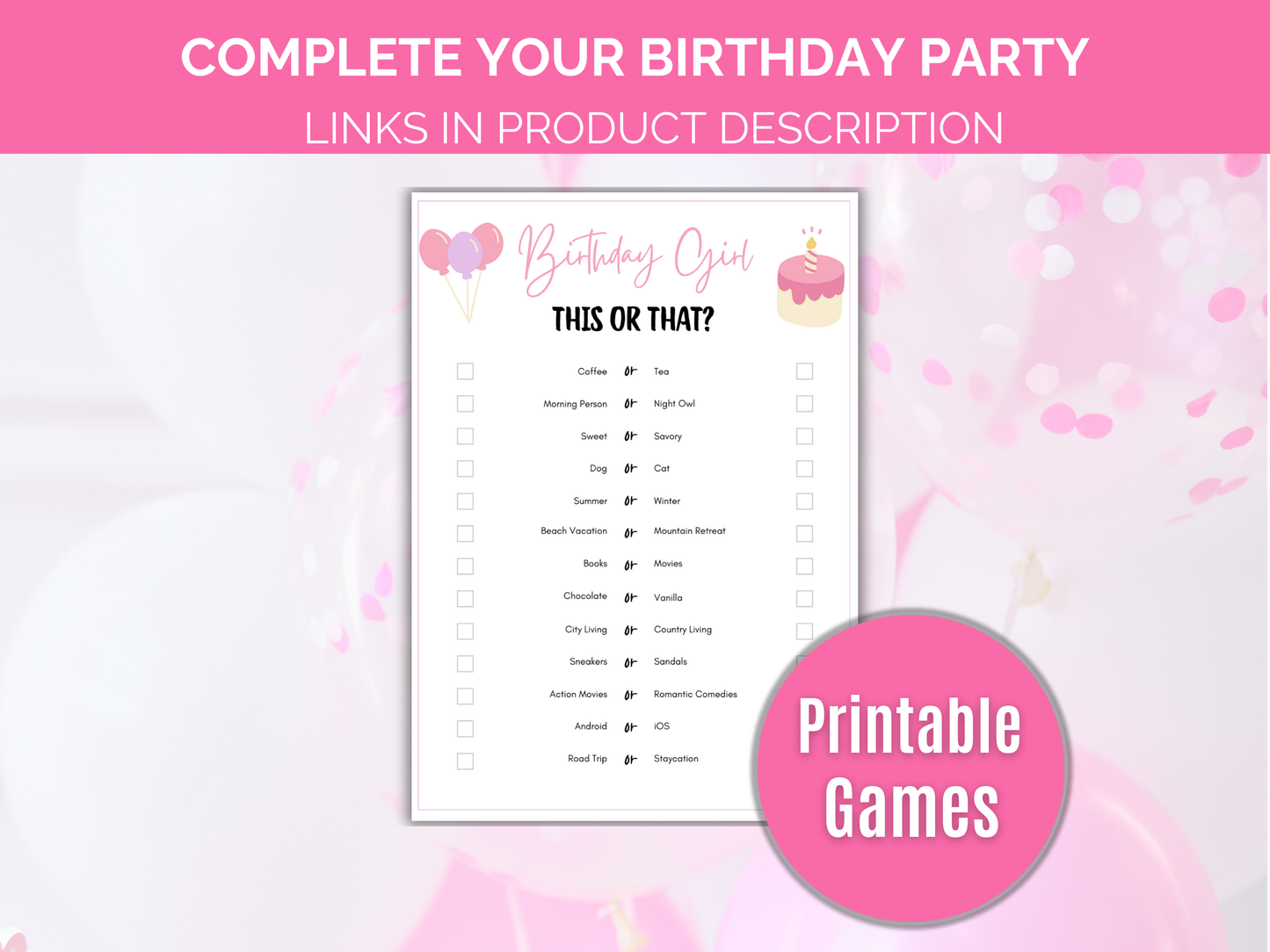 Who Knows The Birthday Girl Best Game