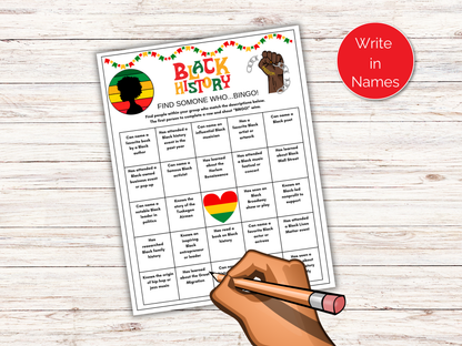 Black History Find Someone Who