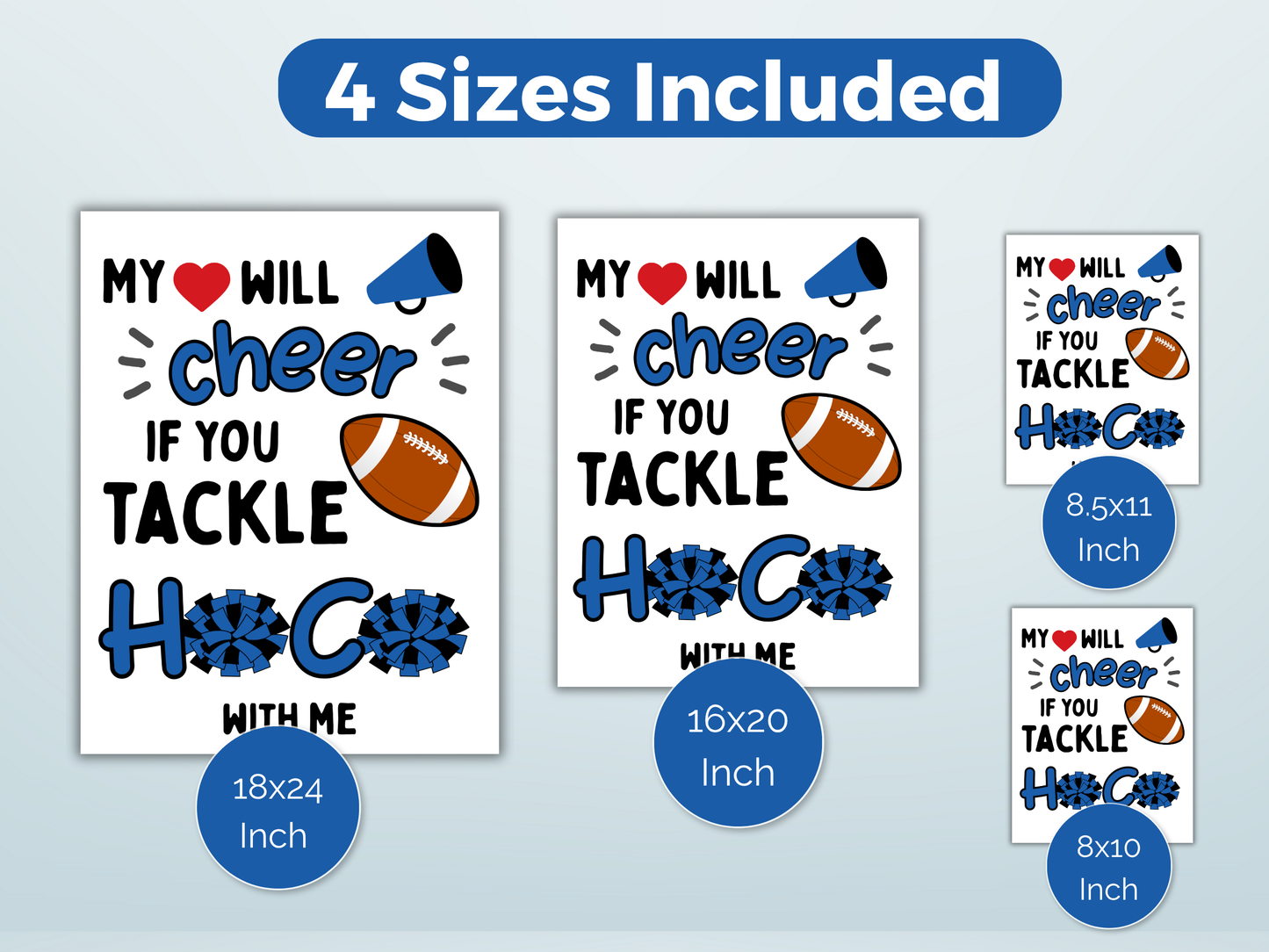 Editable Cheer + Football Homecoming Proposal Sign
