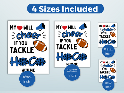 Editable Cheer + Football Homecoming Proposal Sign