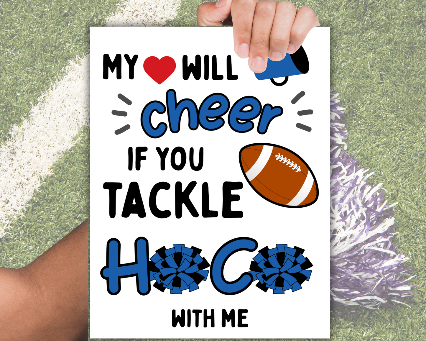 Editable Cheer + Football Homecoming Proposal Sign
