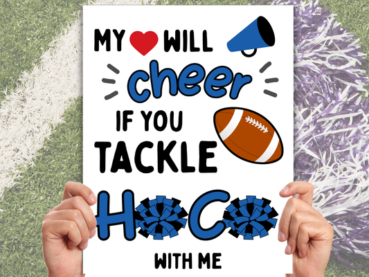 Editable Cheer + Football Homecoming Proposal Sign