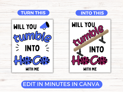 Editable Cheerleading Homecoming Proposal Sign
