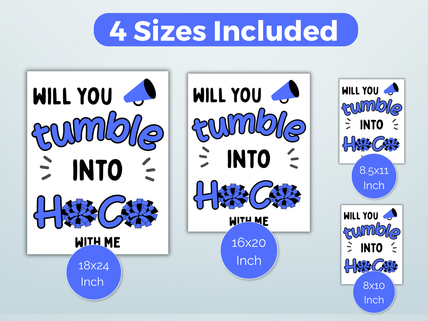 Editable Cheerleading Homecoming Proposal Sign
