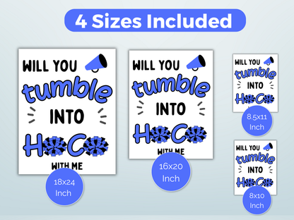 Editable Cheerleading Homecoming Proposal Sign