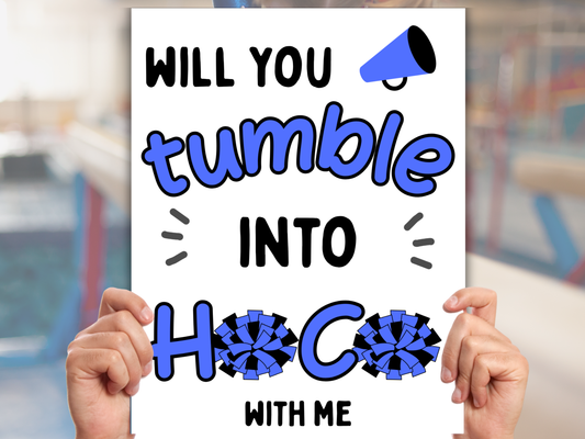 Editable Cheerleading Homecoming Proposal Sign