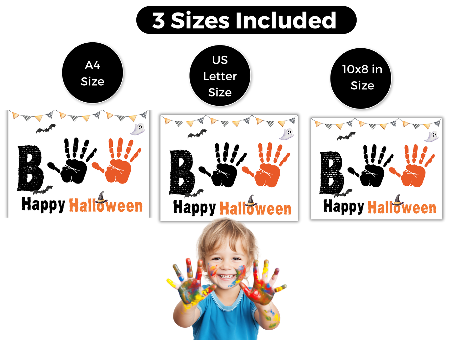 Boo Halloween Handprint Art