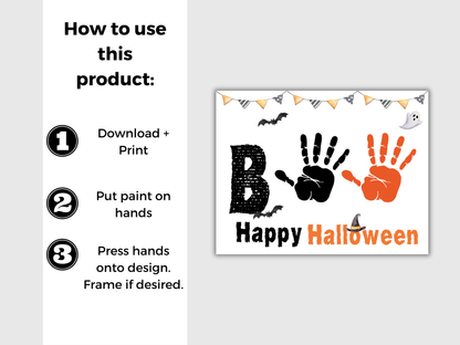 Boo Halloween Handprint Art