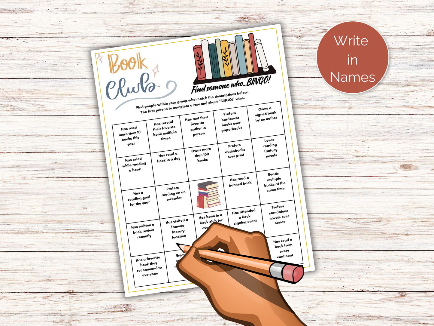 Book Club Find Someone Who