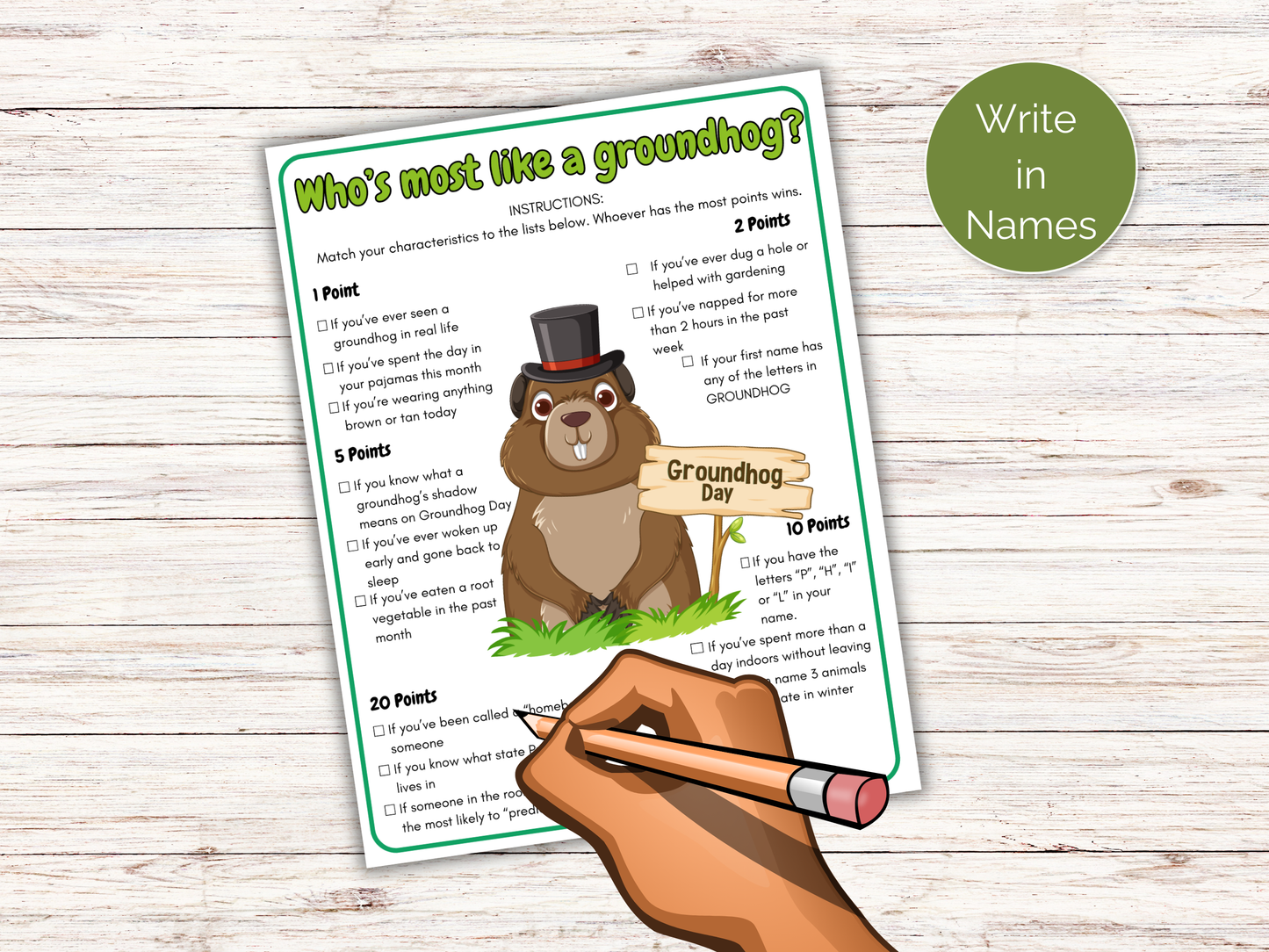 Who's The Most Like a Groundhog